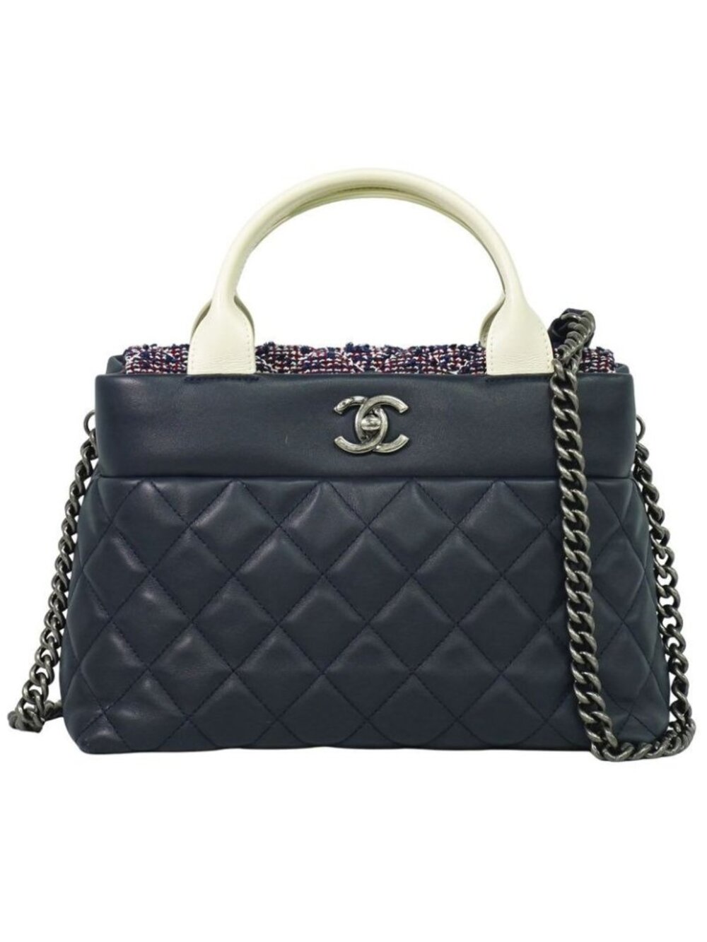 Chanel Quilted 2-Way Shoulder Bag Handbag Pochette Leather